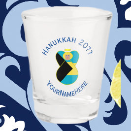 Copo De Shot Anjo Loiro das Bahamas no Estandarte de Hanukkah P