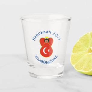Copo De Shot Anjo Turco Bandeira de Hanukkah Personalizada
