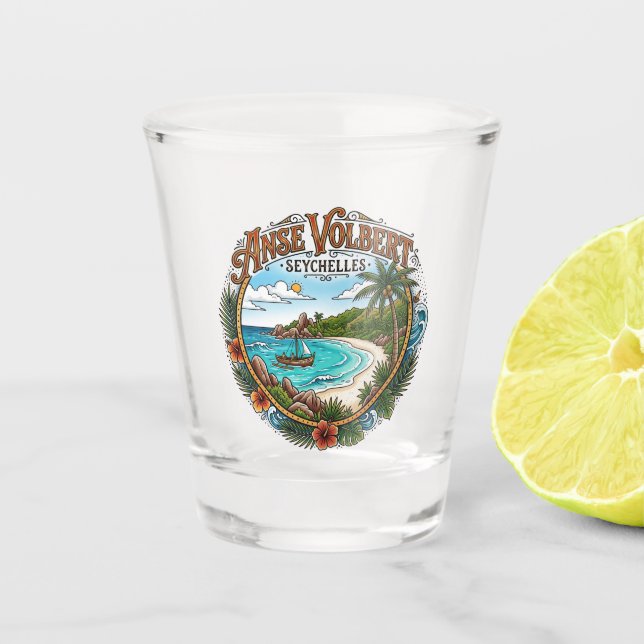Copo De Shot Anse Volbert, Ilha de Praslin, Seychelles (Frente)