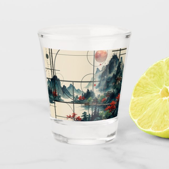 Copo De Shot Aquarela Chinesa (Frente)