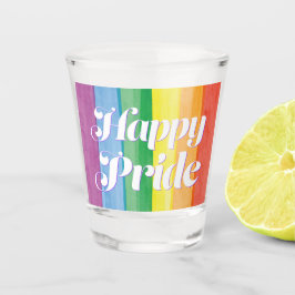 Copo De Shot Aquarelas Feliz Orgulho Arco-íris