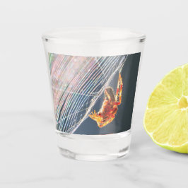 Copo De Shot Aranha de teia orbicular na teia