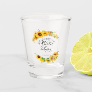 Copo De Shot Arco Floral de Girassóis para Chá de Noiva de Outo