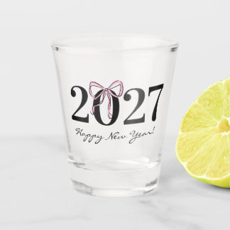 Copo De Shot Arco Rosa Chic Festa de Ano Novo 2027