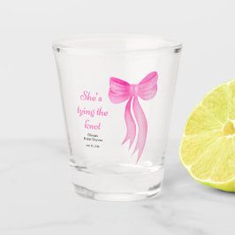 Copo De Shot Arco Rosa Ela Está Dando o Nó Chá de Noiva 