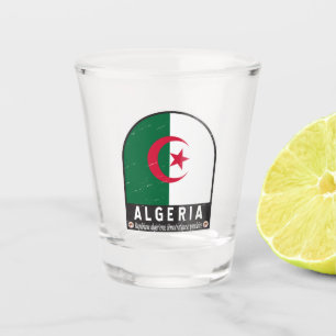 Copo De Shot Argélia Flag Emblem Distress Vintage
