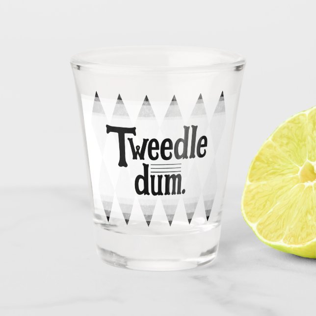 Copo De Shot argyle de diamante TWEEDLE DUM despedida de soltei (Frente)