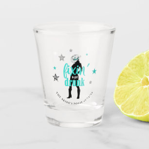 Copo De Shot Arrumando a Despedida de Solteira Disco Teal ID925