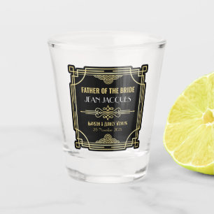 Copo De Shot Art Deco Casamento Pai da Noiva Dourada