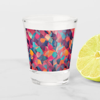 Copo De Shot Arte Abstrato Geométrica Vibrante
