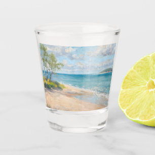 Copo De Shot Arte Costeira Brisa Impressão de Praia