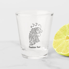 Copo De Shot Arte da Linha da Cabeça do Rooster