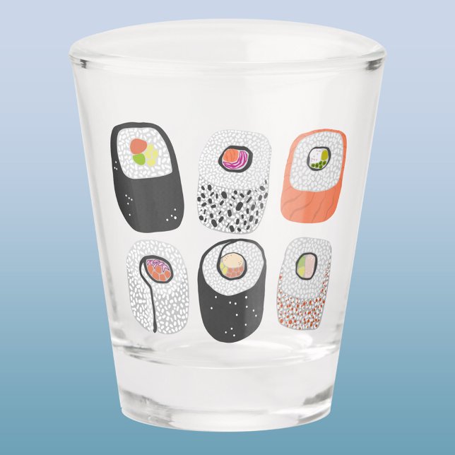 Copo De Shot Arte de Comida Japonesa Divertida de Sushi (Fun Japanese sushi food art shot glass)