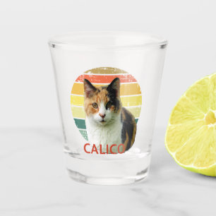 Copo De Shot Arte De Gato Do Calico Moggy, Desvanecido Em 1980