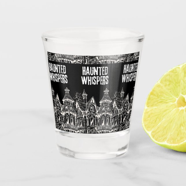 Copo De Shot Arte vintage feliz Halloween (Frente)