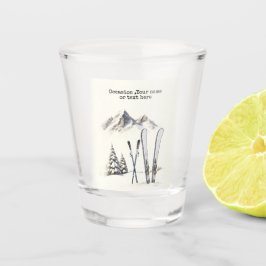 Copo De Shot Árvore de neve russa de aquarela