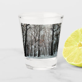 Copo De Shot Árvores, na neve