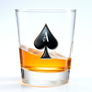 Copo De Shot Ás de Espadas Casino Deck de Placas