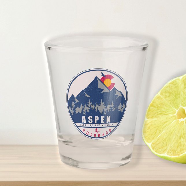 Copo De Shot Aspen Colorado Retro Sunset Souvenirs 80s (Criador carregado)