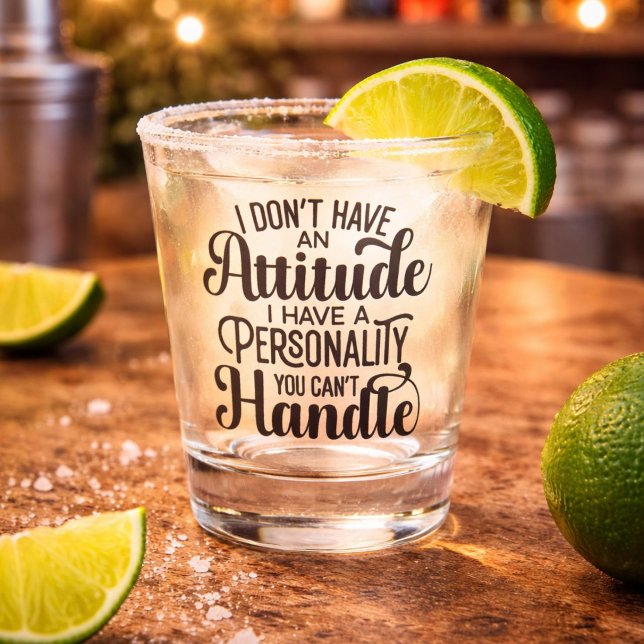 Copo De Shot Atitude Engraçada com Personalidade que Você Não S (Criador carregado)
