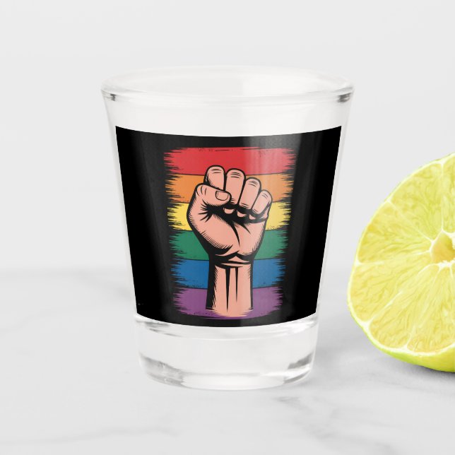 Copo De Shot Aumentou os direitos de suporte do Rainbow LGBTQ (Frente)