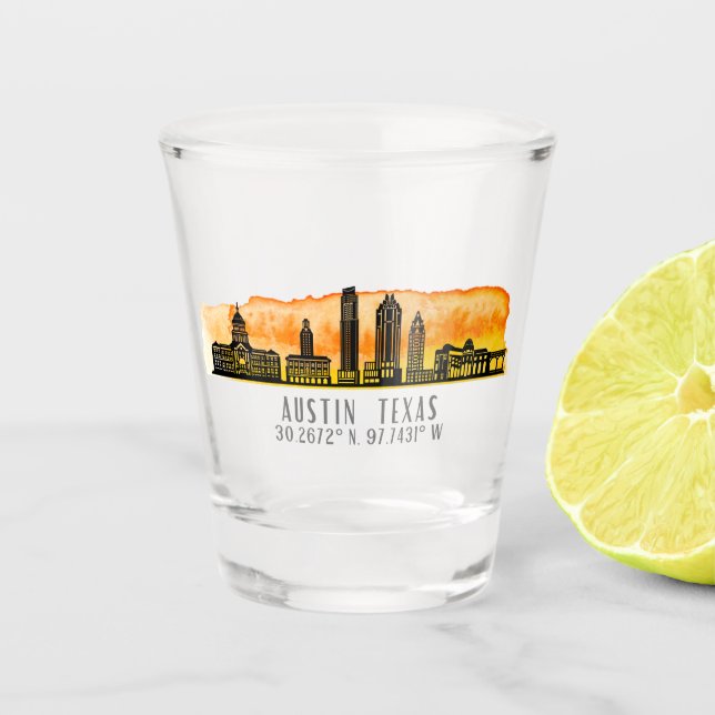 Copo De Shot Austin Skyline Latitude (Frente)