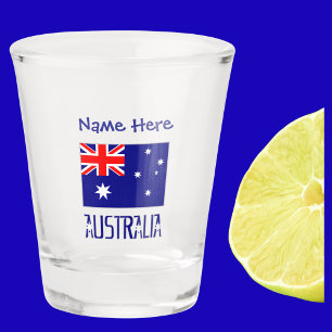 Copo De Shot Austrália Bandeira Australiana Azul Personalização
