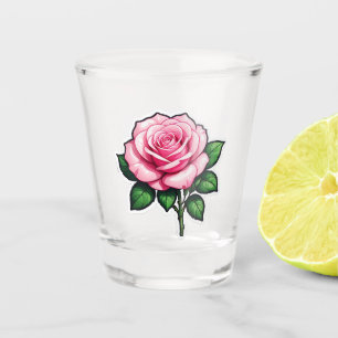 Copo De Shot Autocolante rosa transparente