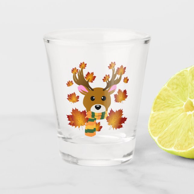 Copo De Shot Autumn Scarf Deer Mapaves (Frente)