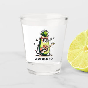 Copo De Shot Avocato - Engraçado Arte Pixel Avocado Gato Jogand