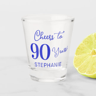 Copo De Shot Azul Real Cheers para 90 Anos Aniversário de 90 an