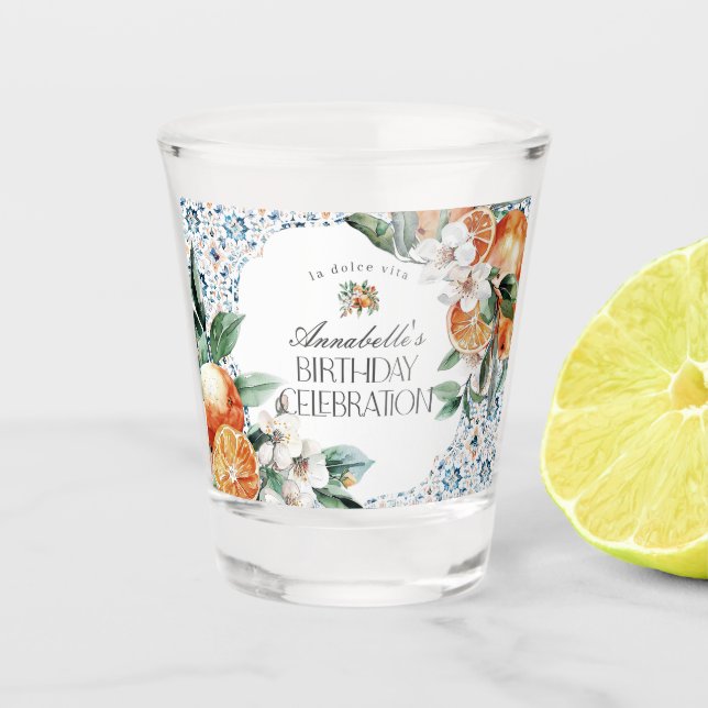 Copo De Shot Azulejo da Toscana - Favor da Festa de aniversário (Frente)