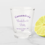 Copo De Shot Bachelorette Party Retro Modern Purple Classy<br><div class="desc">Celebrate your Bachelorette Party in style with this chic and modern Bachelorette Party design. Featuring a stylish stripes pattern,  this design strikes the perfect balance between fun,  Italian summer and elegance—an ideal way to invite guests to a truly unforgettable celebration.</div>