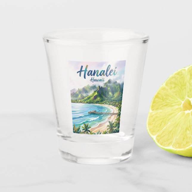 Copo De Shot Baía de Hanalei Havaí (Frente)