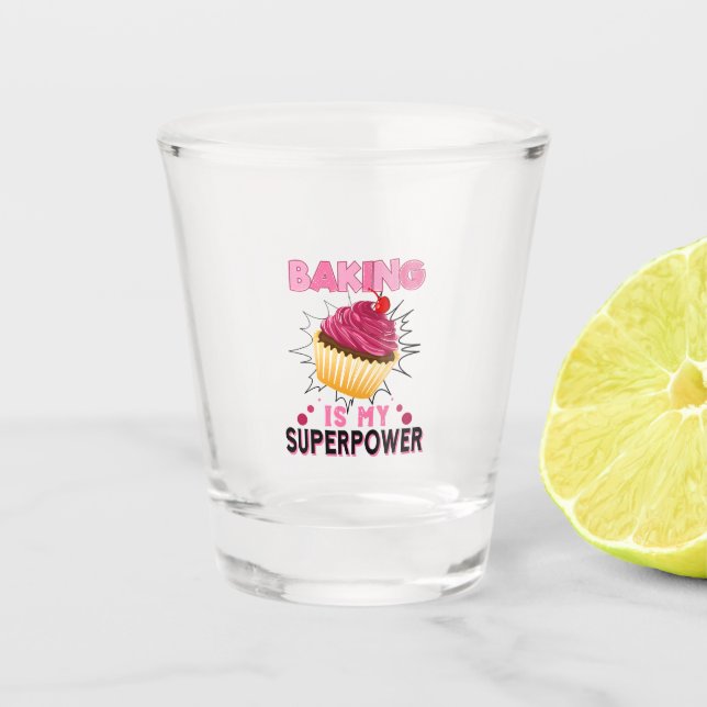 Copo De Shot Baking é meu super poderoso Cupcake delicioso (Frente)