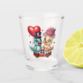 Copo De Shot Balão do Coração e Rosa Magia: Um Romance Pintado,