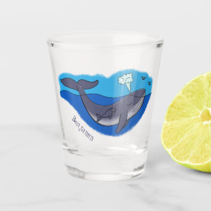 Copo De Shot Baleia e caricatura branca de vitelo