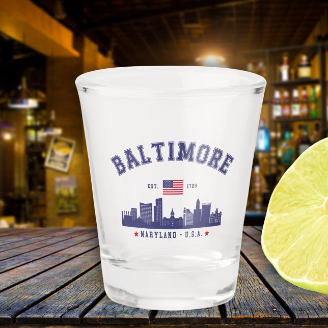 Copo De Shot Baltimore Maryland Modern Skyline city (Criador carregado)