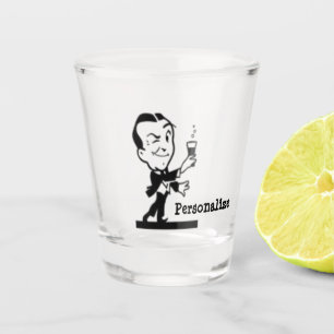 Copo De Shot Banda desenhada preta e branca