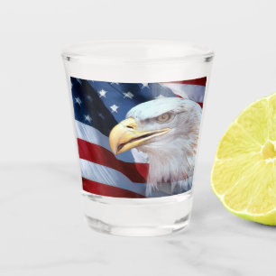 Copo De Shot Bandeira americana e águia americana