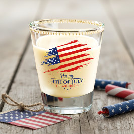 Copo De Shot Bandeira Americana Grunge Feliz 4 de Julho ID1104