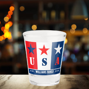 Copo De Shot Bandeira Americana Simples Divertida,EUA Patriótic