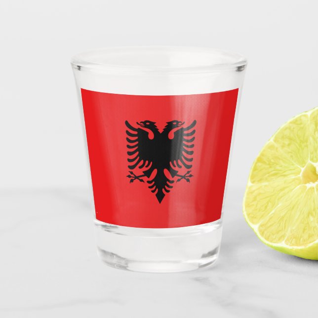 Copo De Shot Bandeira da Albânia (Frente)