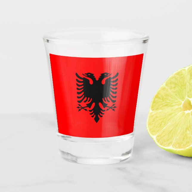 Copo De Shot Bandeira da Albânia (Frente)