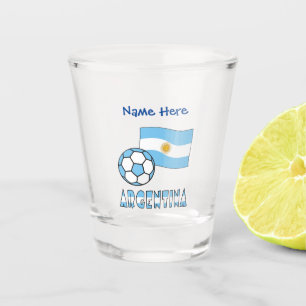 Copo De Shot Bandeira da Argentina e Futebol Personalizado