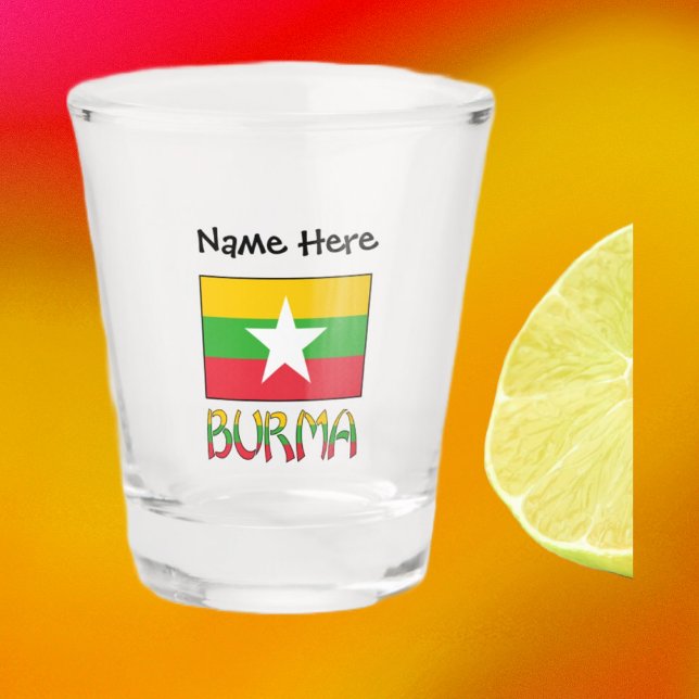 Copo De Shot Bandeira da Birmânia e de Myanmar Personalizada  (Criador carregado)
