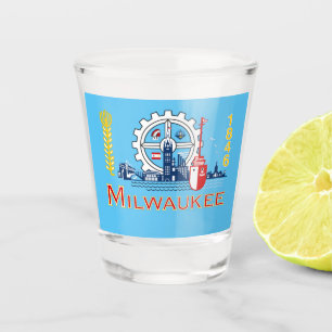 Copo De Shot Bandeira da cidade de Milwaukee