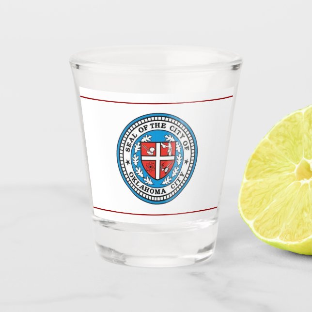 Copo De Shot Bandeira da cidade de Oklahoma (Frente)