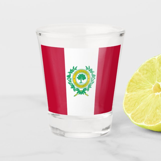 Copo De Shot Bandeira da cidade de Raleigh (Frente)