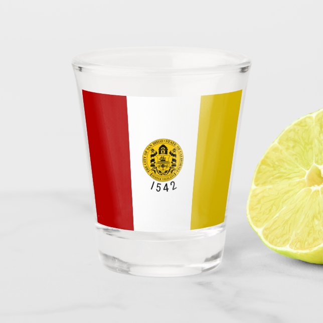 Copo De Shot Bandeira da cidade de San Diego (Frente)